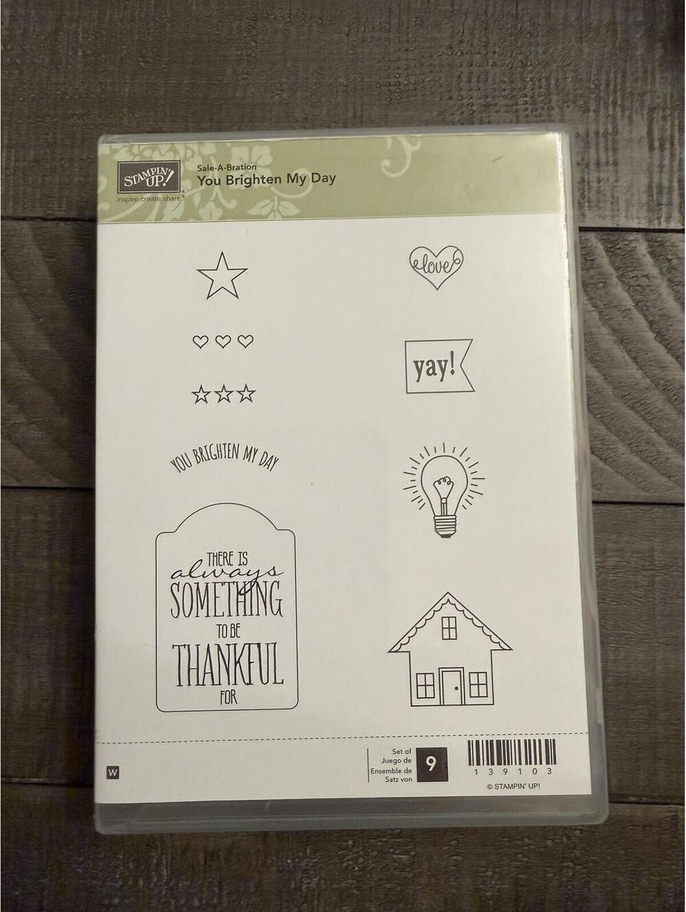 Stampin’ Up You Brighten My Day wood block rubber stamp set